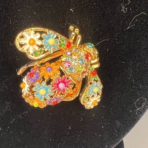 Vintage Joan Rivers “Wildflower Bee” Multicolor Brooch